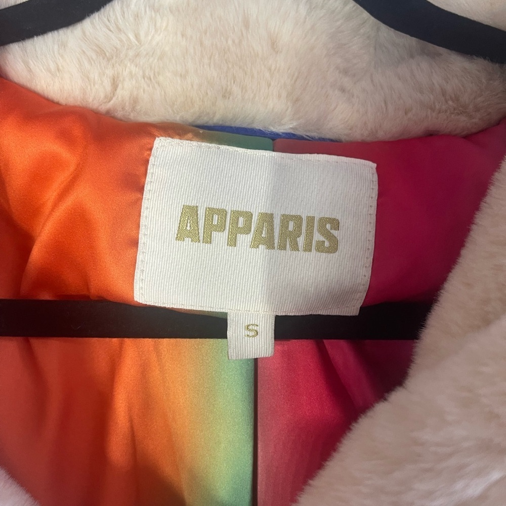 Apparis Cream Faux Fur Teddy Jacket with Shawl Collar - Picture 3 of 6